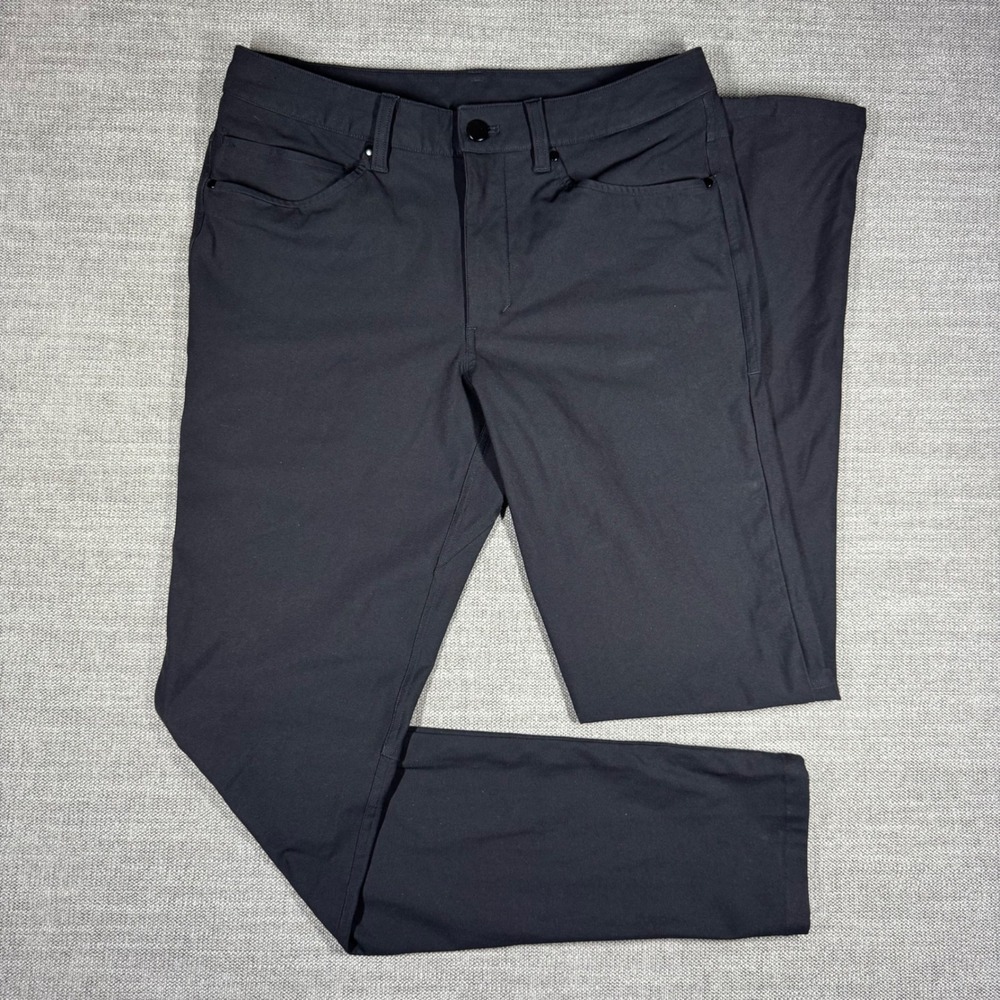 Lululemon‎ ABC Slim Warpstreme Pants Mens 28 Black Five Pocket Commuter Trousers